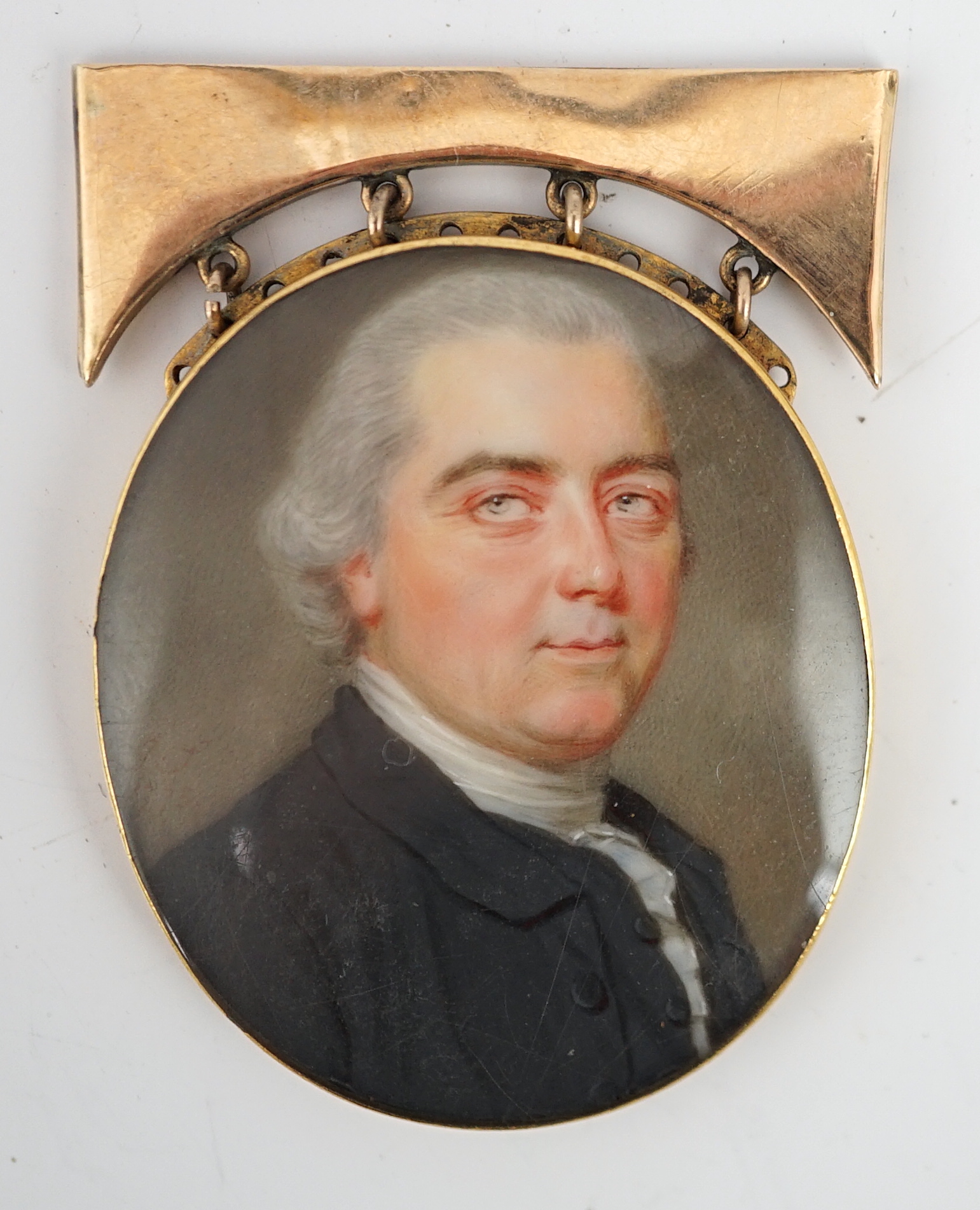 John Smart (British, 1742-1811), Portrait miniature of a gentleman, oil on ivory, 3.6 x 3.2cm. CITES Submission reference 3SWKABBR